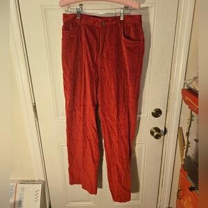 Vintage Tower Hill Collection Size 14 Cotton Feels Like Velvet Red Pants Pockets